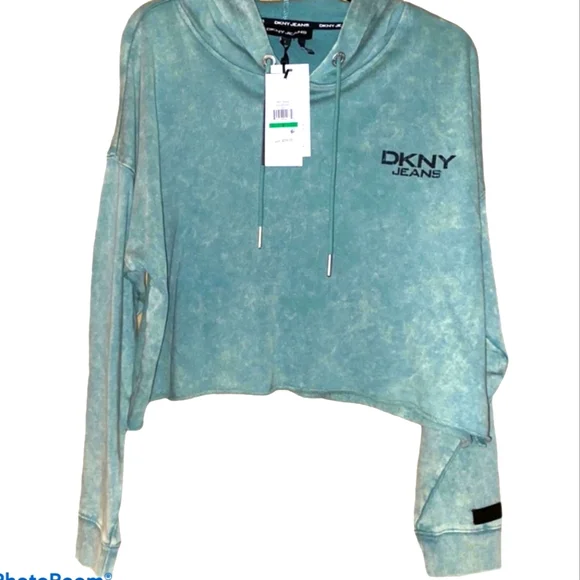 DKNY JEANS SWEATSHIRT SZE LARGE FADED GREEN - Picture 1 of 6